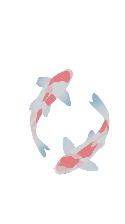 Koi Swimming Illustration Vinyl Car Decal Sticker – Waterproof & UV-Resistant 