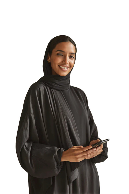 Joyful Emirati Woman Vinyl Car Decal Sticker – Waterproof & UV-Resistant 