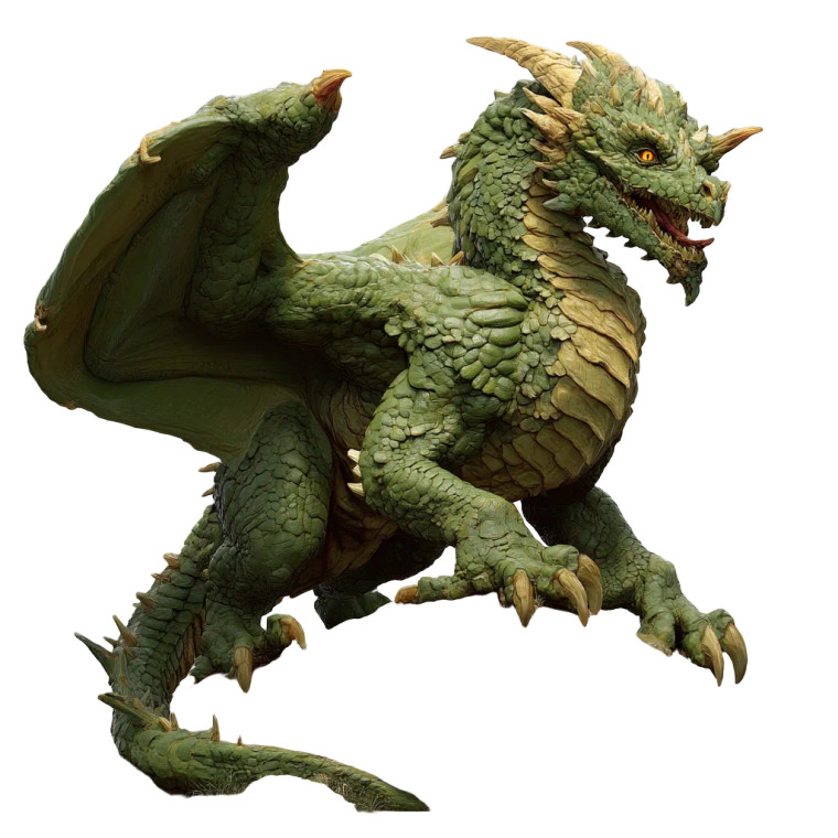 Green Fantasy Dragon Vinyl Car Decal Sticker – Waterproof & UV-Resistant 