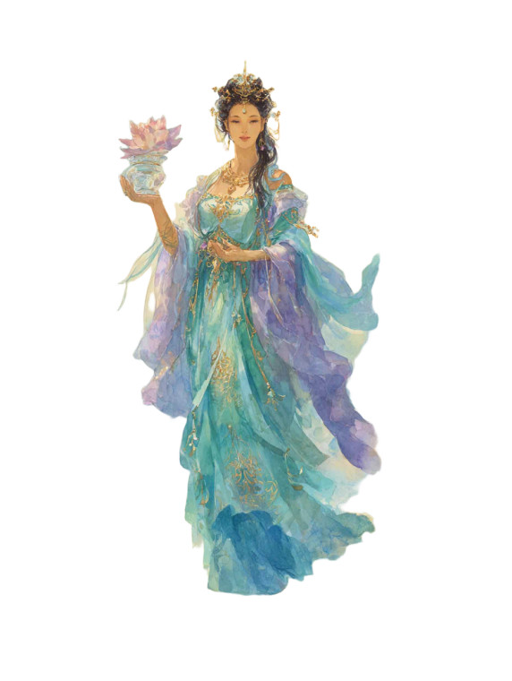 Quan Yin Portrait V2 Vinyl Car Decal Sticker – Waterproof & UV-Resistant 