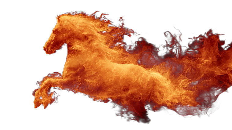 Flame Horse Vinyl Car Decal Sticker – Waterproof & UV-Resistant 