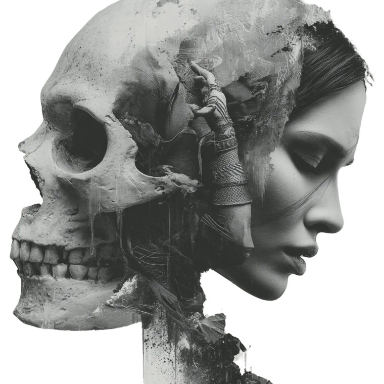 Skull Woman Vinyl Car Decal Sticker – Waterproof & UV-Resistant 