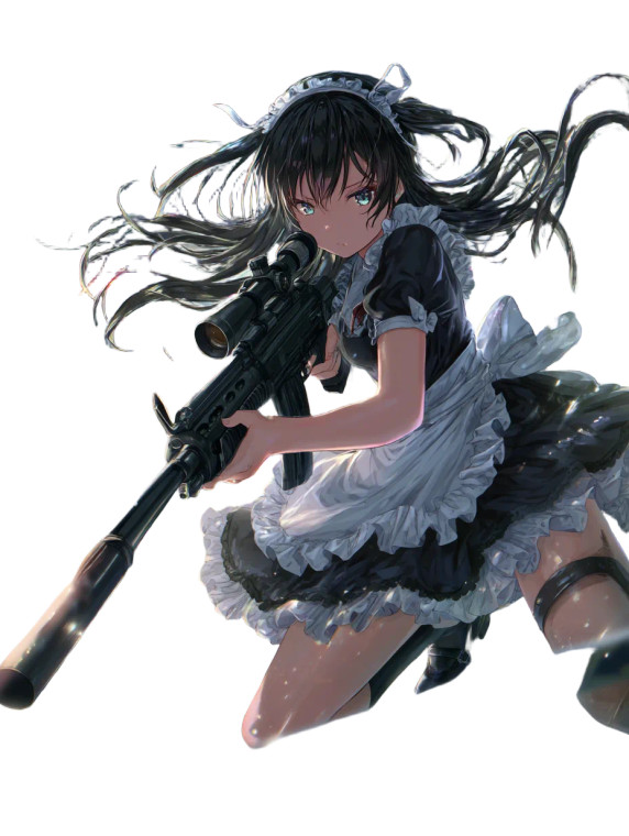 Anime Sniper Maid V2 Vinyl Car Decal Sticker – Waterproof & UV-Resistant 