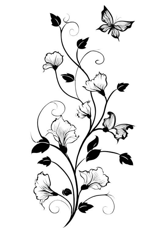 Floral Butterfly Silhouette Vinyl Car Decal Sticker – Waterproof & UV-Resistant 