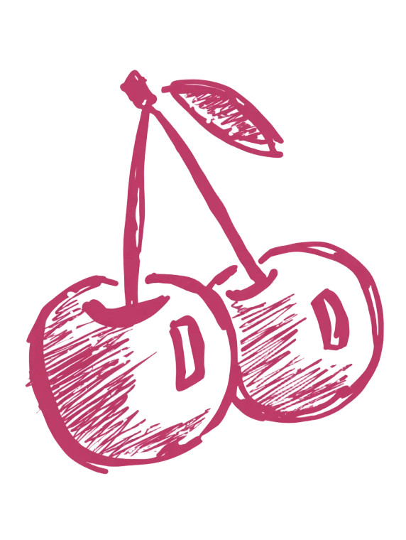 Doodle Cherry Vinyl Car Decal Sticker – Waterproof & UV-Resistant 