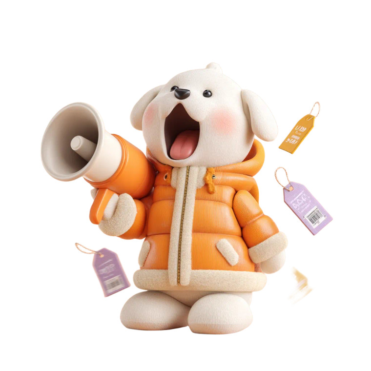 Joyful Mascot Dog Vinyl Car Decal Sticker – Waterproof & UV-Resistant 