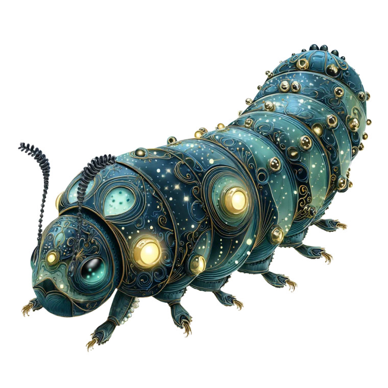 Glow Worm Illustration Vinyl Car Decal Sticker – Waterproof & UV-Resistant 