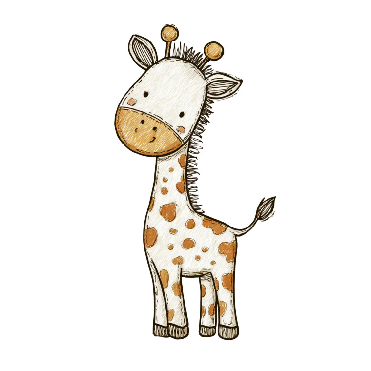 Baby Giraffe Clipart Vinyl Car Decal Sticker – Waterproof & UV-Resistant 