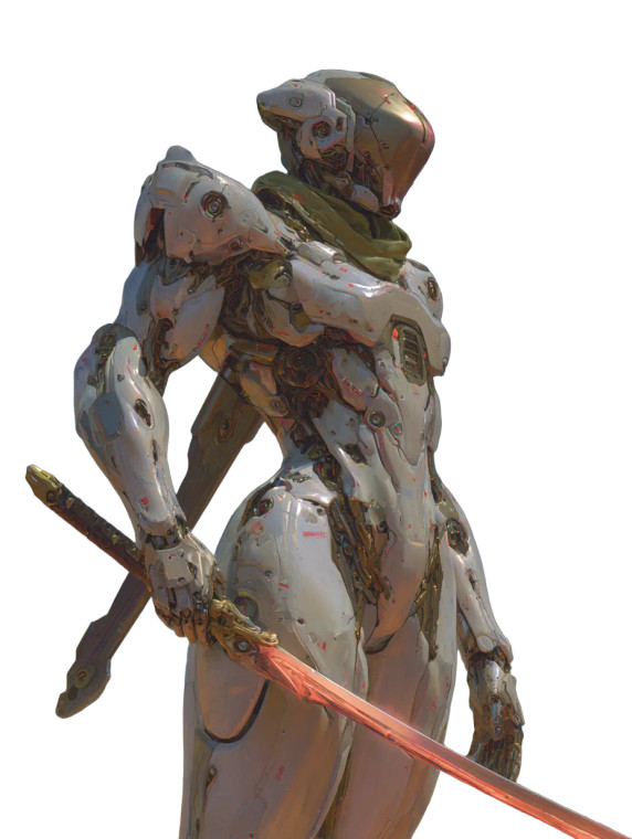 Futuristic Robot Warrior V4 Vinyl Car Decal Sticker – Waterproof & UV-Resistant 