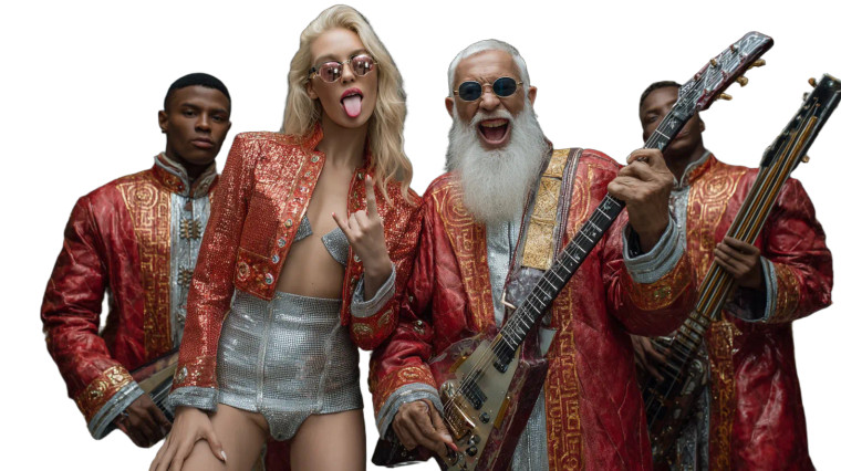 Futuristic Rock Duo Vinyl Car Decal Sticker – Waterproof & UV-Resistant 