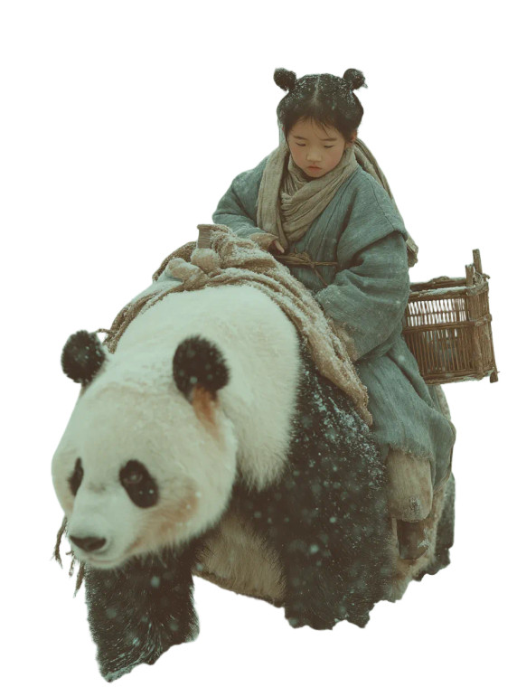 Girl Riding Panda Vinyl Car Decal Sticker – Waterproof & UV-Resistant 