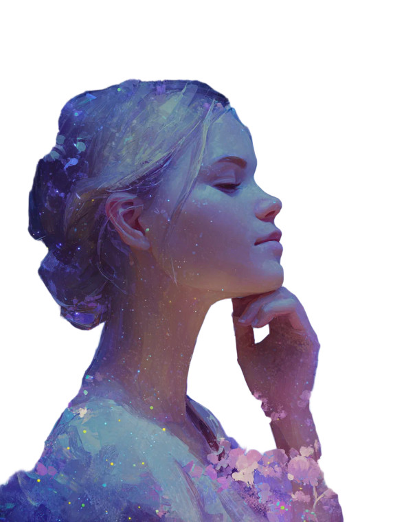 Mystical Blonde Portrait Vinyl Car Decal Sticker – Waterproof & UV-Resistant 