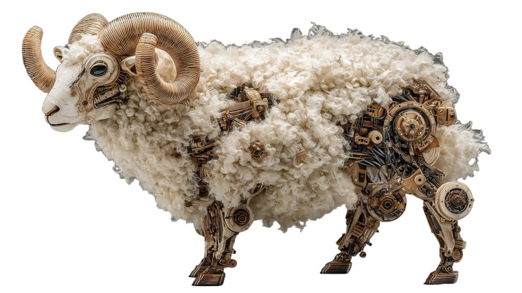 Biomechanical Sheep Vinyl Car Decal Sticker – Waterproof & UV-Resistant 