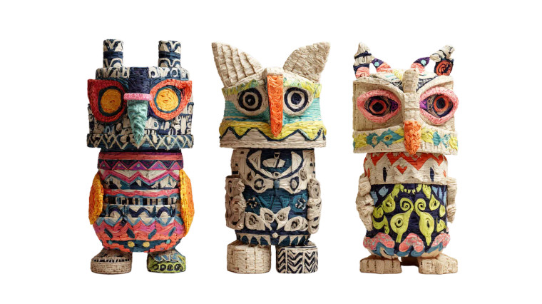 Colorful Textile Totems Vinyl Car Decal Sticker – Waterproof & UV-Resistant 