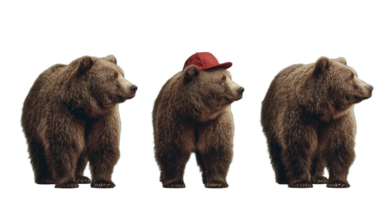 Brown Bear Cap Vinyl Car Decal Sticker – Waterproof & UV-Resistant 
