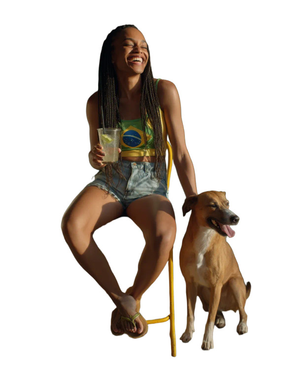 Cheerful Brazilian Woman Vinyl Car Decal Sticker – Waterproof & UV-Resistant 