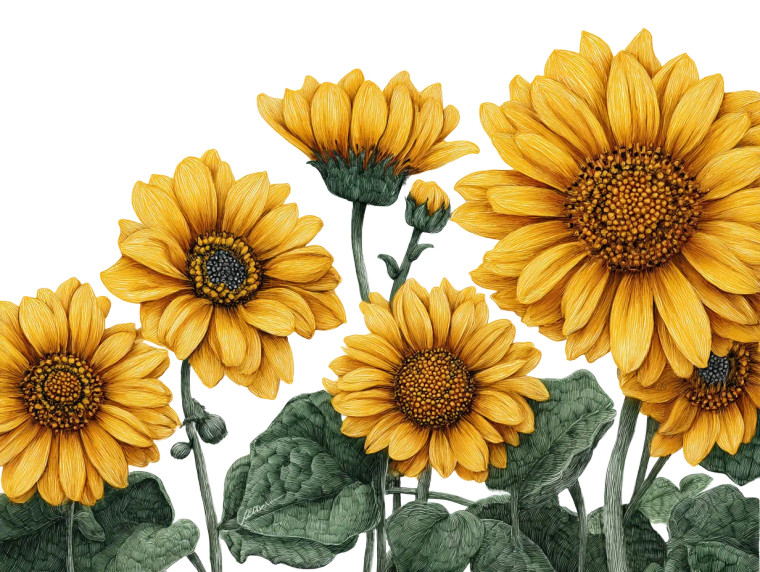 Whimsical Yellow Sunflowers Vinyl Car Decal Sticker – Waterproof & UV-Resistant 