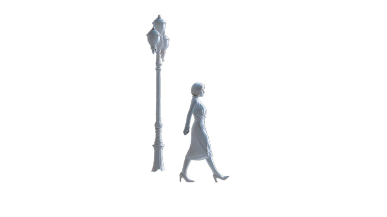 Walking Woman Sculpture Vinyl Car Decal Sticker – Waterproof & UV-Resistant 