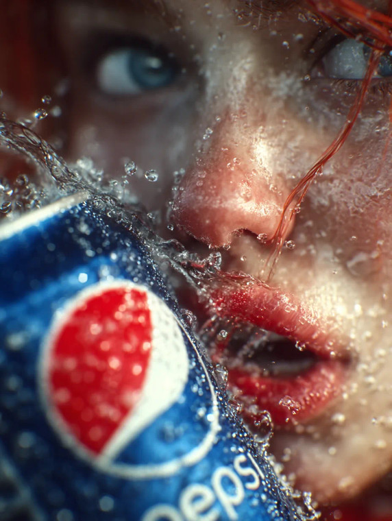Pepsi Drinking Close-Up Vinyl Car Decal Sticker – Waterproof & UV-Resistant 