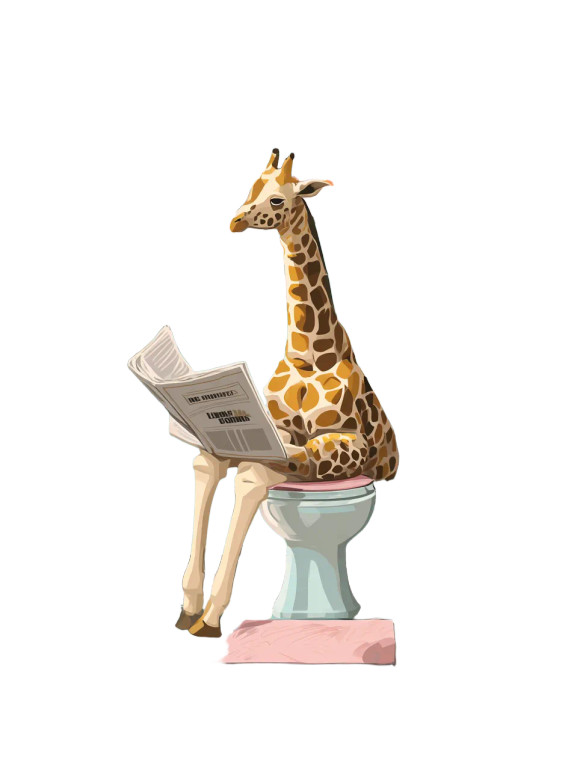 Giraffe On Toilet V2 Vinyl Car Decal Sticker – Waterproof & UV-Resistant 