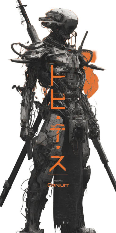 Robotic Samurai Vinyl Car Decal Sticker – Waterproof & UV-Resistant 