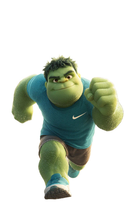 Green Hulk Running Vinyl Car Decal Sticker – Waterproof & UV-Resistant 
