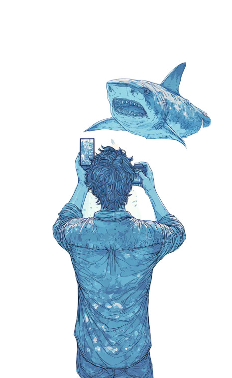 Underwater Shark Photography Vinyl Car Decal Sticker – Waterproof & UV-Resistant 