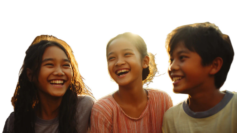 Laughing Indonesian Children Vinyl Car Decal Sticker – Waterproof & UV-Resistant 