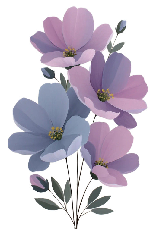 Purple Flowers Vinyl Car Decal Sticker – Waterproof & UV-Resistant 