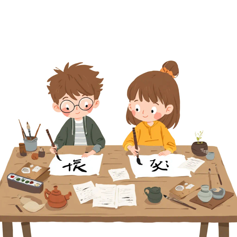 Children Writing Calligraphy Vinyl Car Decal Sticker – Waterproof & UV-Resistant 