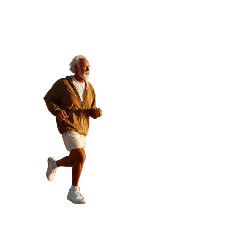 Jogging Elderly Man Vinyl Car Decal Sticker – Waterproof & UV-Resistant 