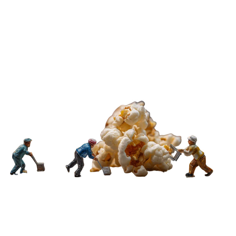 Tiny Popcorn Workers Vinyl Car Decal Sticker – Waterproof & UV-Resistant 