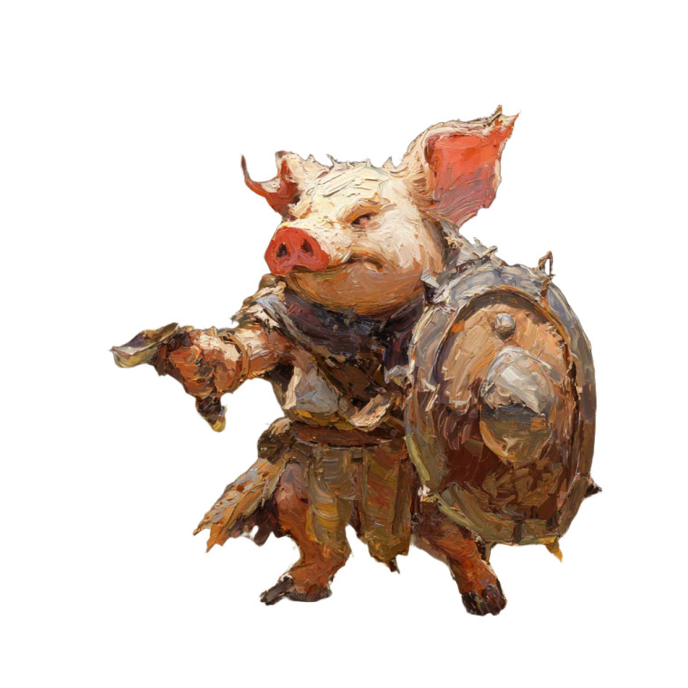 Piglet Warrior Art Vinyl Car Decal Sticker – Waterproof & UV-Resistant 