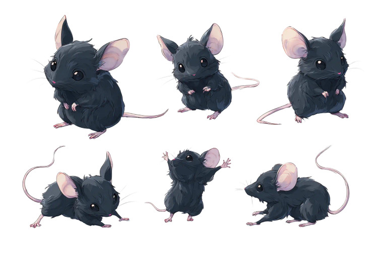 Cute Black Mouse Vinyl Car Decal Sticker – Waterproof & UV-Resistant 