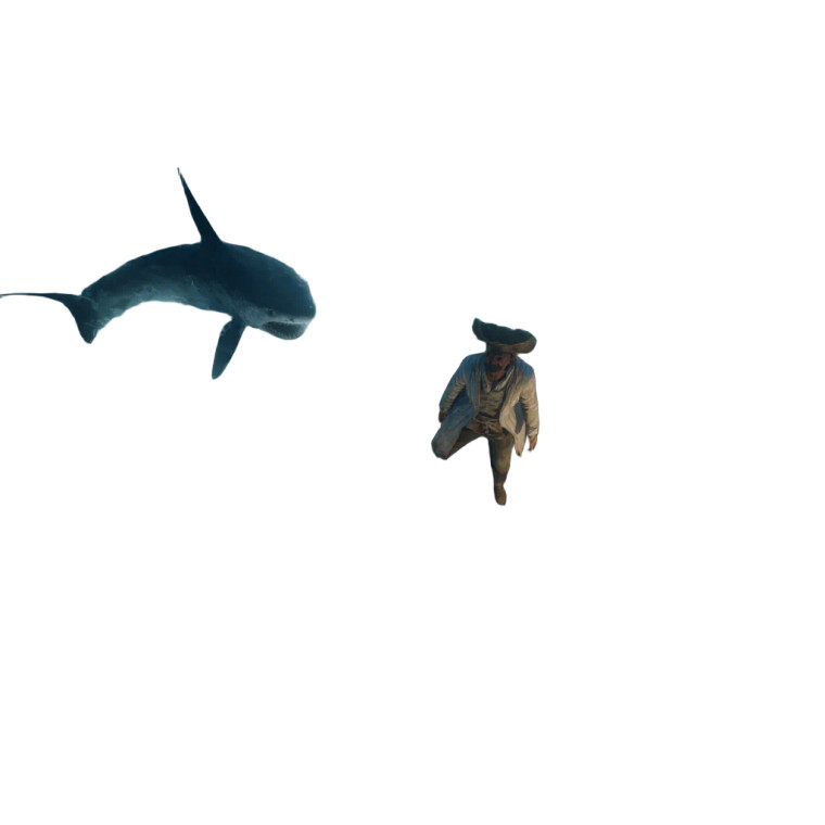 Pirate Shark Encounter Vinyl Car Decal Sticker – Waterproof & UV-Resistant 