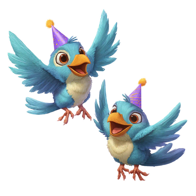 Happy Party Birds Vinyl Car Decal Sticker – Waterproof & UV-Resistant 