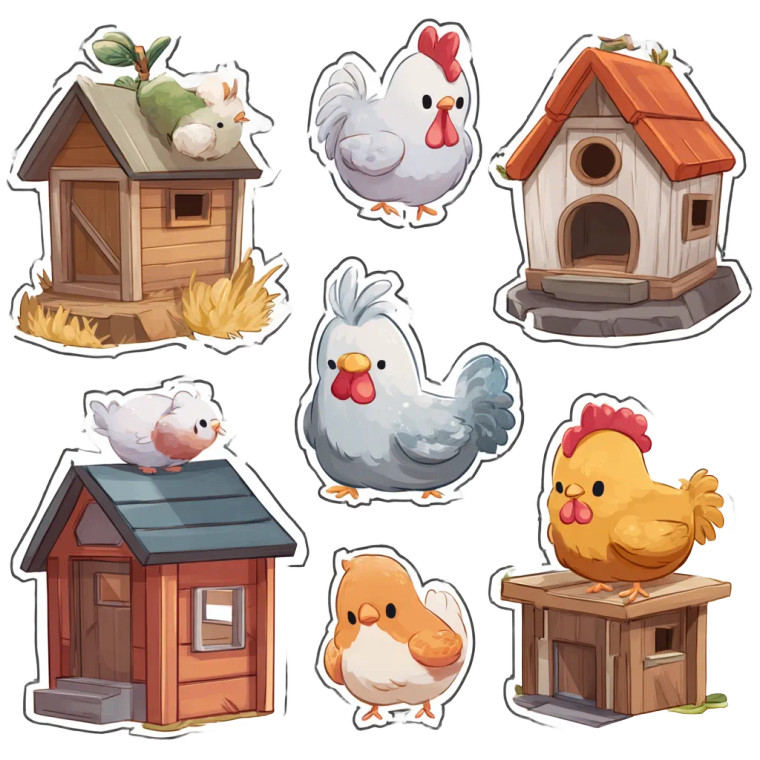 Cute Chicken Coop Vinyl Car Decal Sticker – Waterproof & UV-Resistant 
