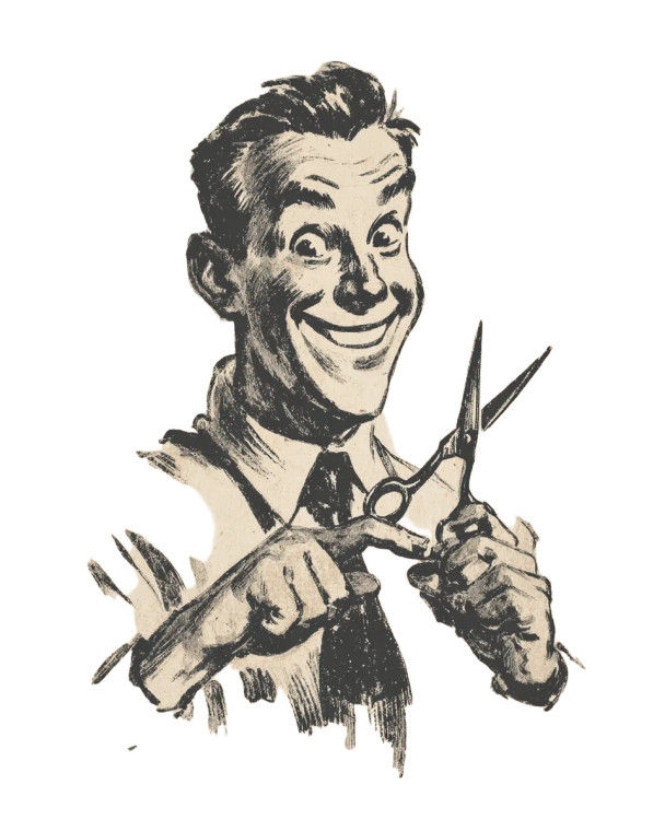 Retro Barber Diagram Vinyl Car Decal Sticker – Waterproof & UV-Resistant 