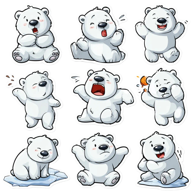 Baby Polar Bear Stickers Vinyl Car Decal Sticker – Waterproof & UV-Resistant 