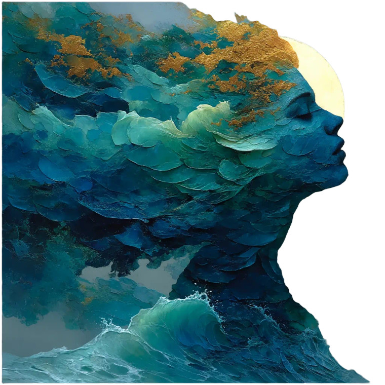 Oceanic Feminine Figure Vinyl Car Decal Sticker – Waterproof & UV-Resistant 