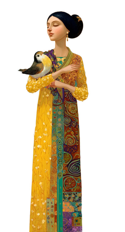 Persian Klimt Woman Vinyl Car Decal Sticker – Waterproof & UV-Resistant 