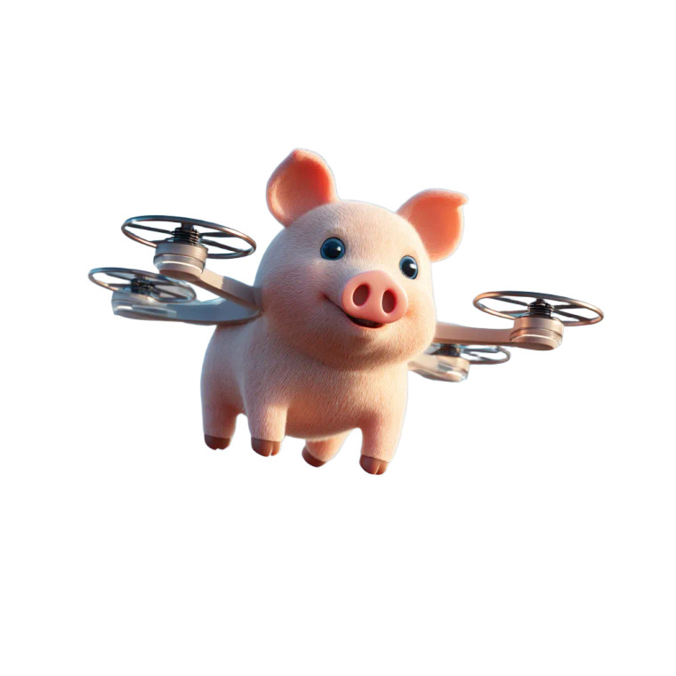 Pig Quadcopter V2 Vinyl Car Decal Sticker – Waterproof & UV-Resistant 