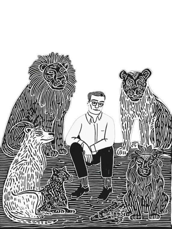 Man With Lions Vinyl Car Decal Sticker – Waterproof & UV-Resistant 