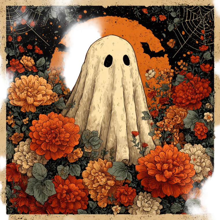 Boho Ghost Scene Vinyl Car Decal Sticker – Waterproof & UV-Resistant 