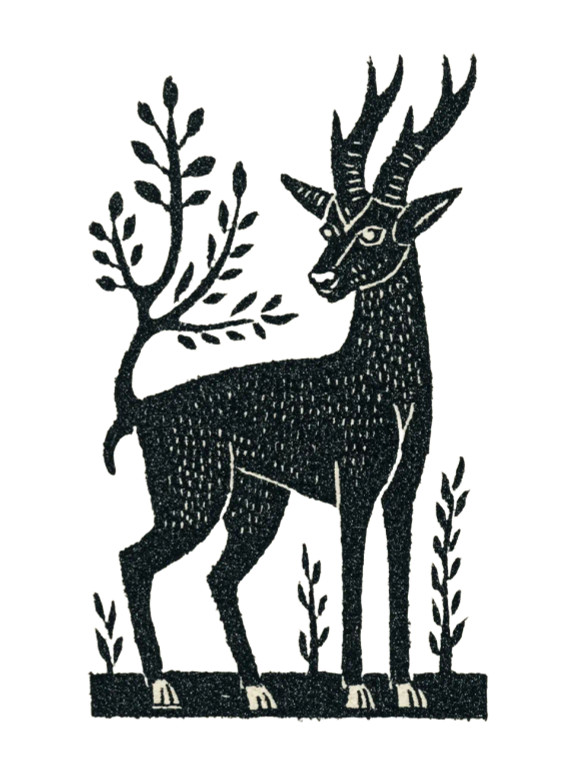 Antelope Linocut Vinyl Car Decal Sticker – Waterproof & UV-Resistant 