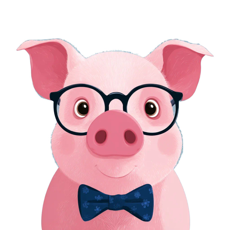 Cute Cartoon Pig V3 Vinyl Car Decal Sticker – Waterproof & UV-Resistant 