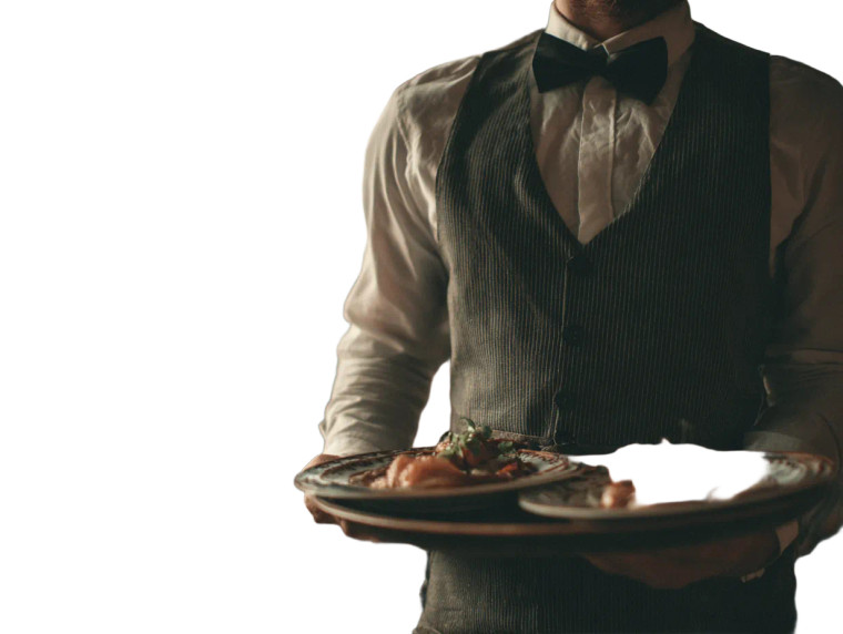 Restaurant Waiter Vinyl Car Decal Sticker – Waterproof & UV-Resistant 