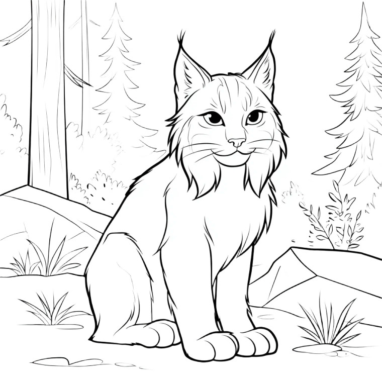 Friendly Lynx Illustration Vinyl Car Decal Sticker – Waterproof & UV-Resistant 