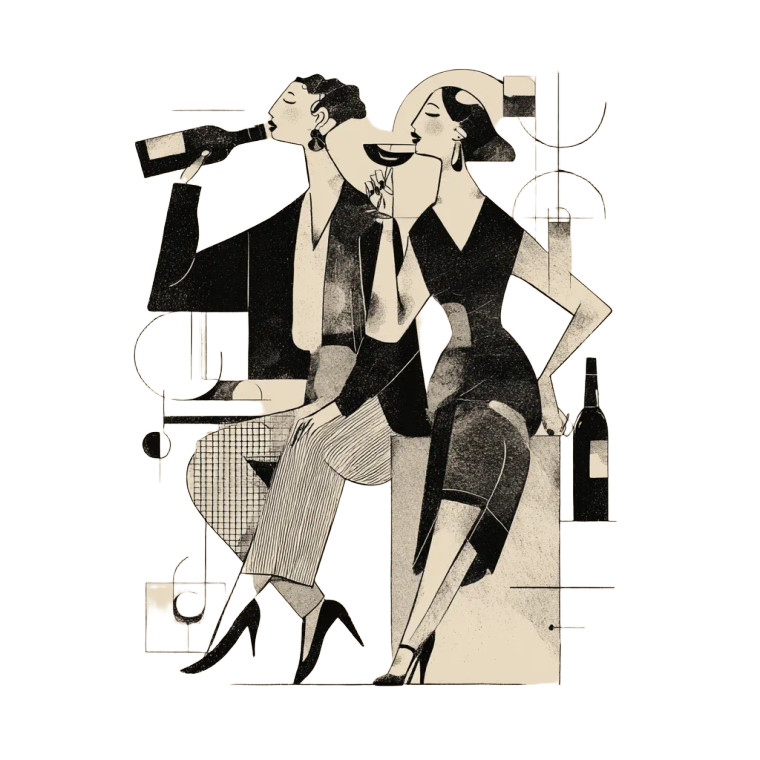 Elegant Wine Drinkers Vinyl Car Decal Sticker – Waterproof & UV-Resistant 