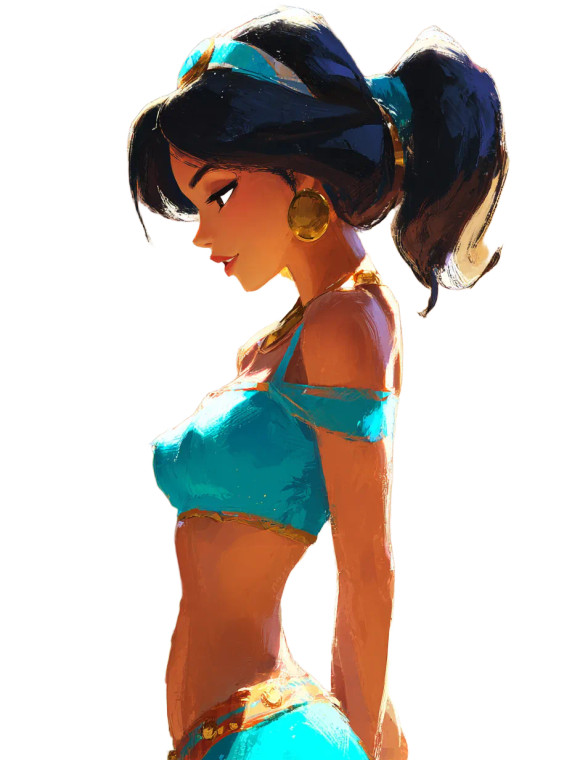 Princess Jasmine Profile Vinyl Car Decal Sticker – Waterproof & UV-Resistant 